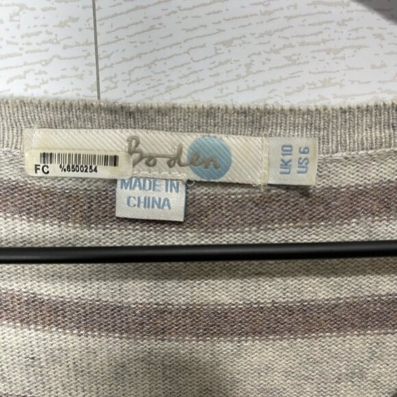 Boden Taupe & Tan Striped Sweater Dress Size 6 - Picture 5 of 9